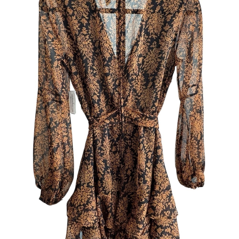 Windsor Brown and Black Dress with V-Neck